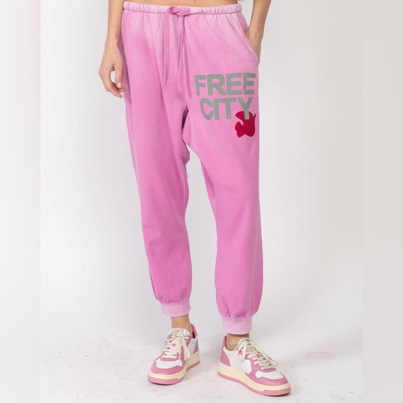 FREECITY Sunfades Pocket Sweatpants - Pink Lips - XL Cotton - Picture 1 of 10